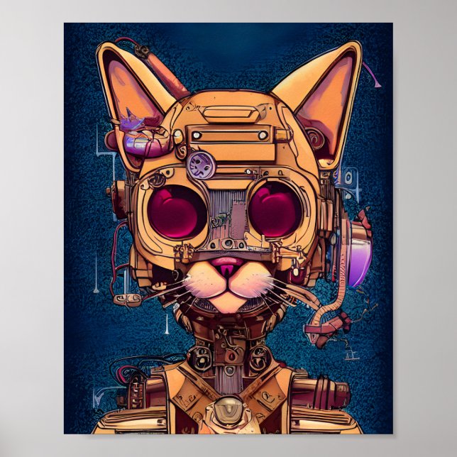 Affiche Chat robotique (Devant)
