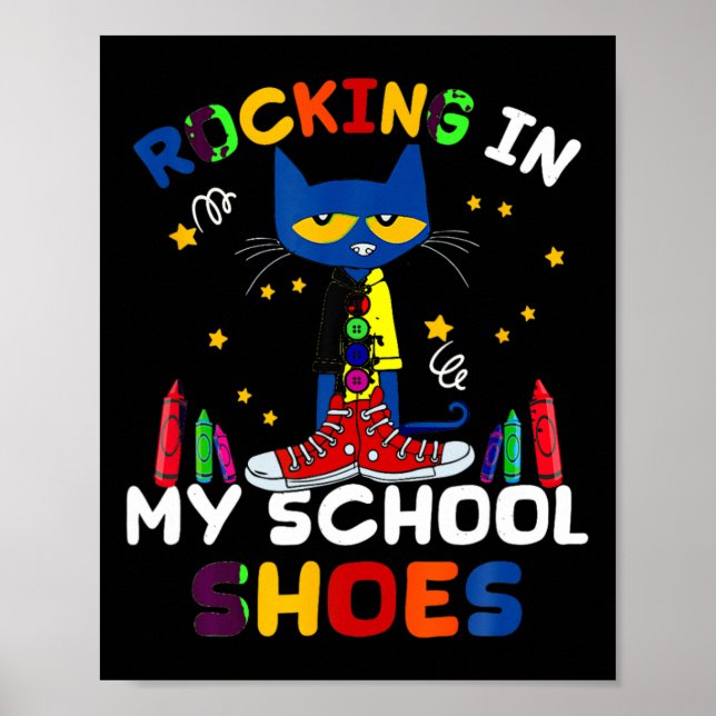 Affiche Chat-rocking I N Mon-école-chaussures-retour à l'é (Devant)