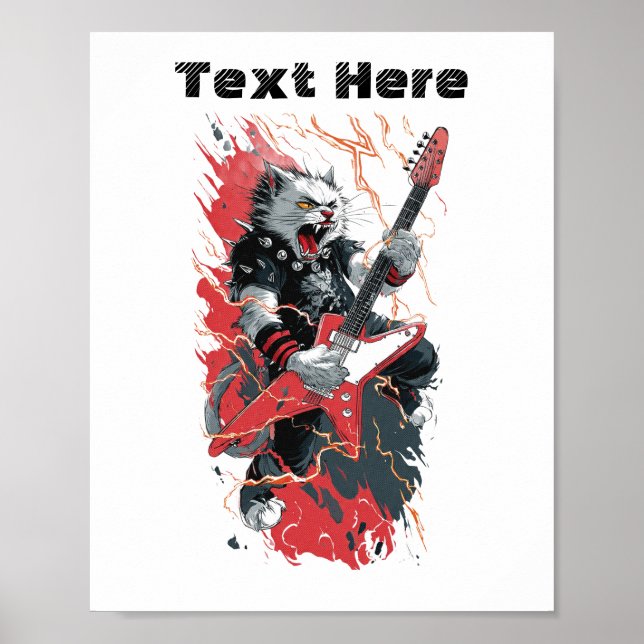 Affiche Chat Rockstar (Devant)
