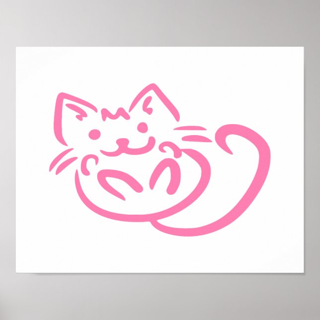 Affiche Chat rose (Devant)