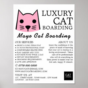 Affiche Chat Rose, Embarquement De Chats, Publicité De Cat