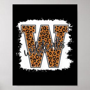 Affiche Chat School Spirit Leopard Retour À L'École Girls