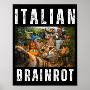 Affiche Chat selfie avec mème drôle de brainrot italien