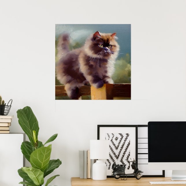 Affiche Chat semi-longhair britannique (Bureau à domicile)