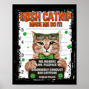 Affiche Chat Shamrock de la fête de la St Patrick