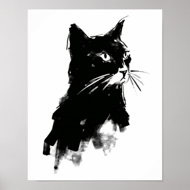 Affiche Chat silhouette Petit (Devant)