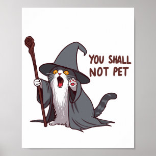Affiche Chat Sorcier Tu ne Dois pas Caresser