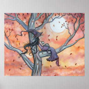 Affiche Chat Sorcière Automne par Molly Harrison