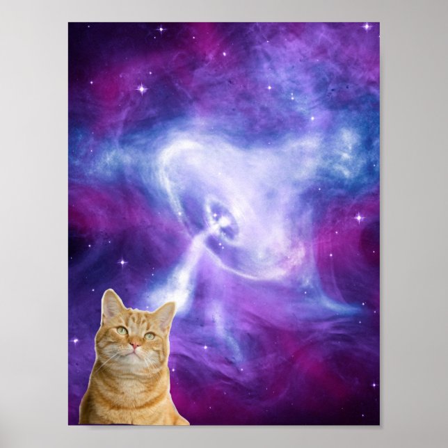 Affiche Chat spatial de galaxie cosmique (Devant)