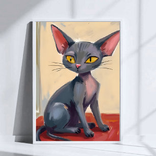 Affiche Chat Sphynx   Chat sans poils animal de compagnie 