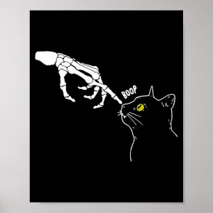 Affiche Chat squelette d'Halloween Costume drôle pour chat