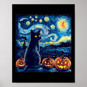 Affiche Chat Starry Nuit Van Gogh Chat Pour Amoureux des c