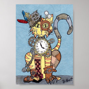 Affiche Chat Steampunk