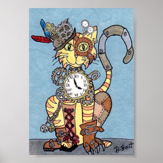 Affiche Chat Steampunk (Devant)