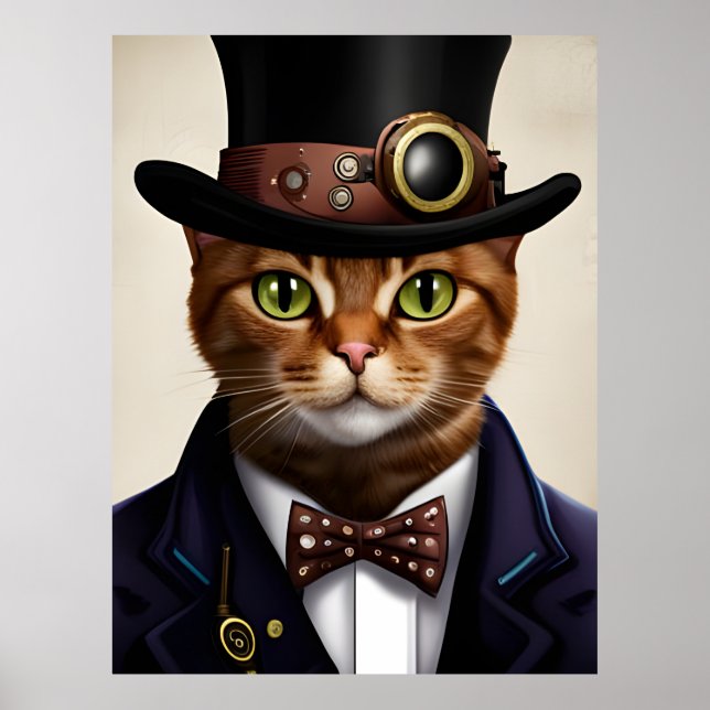Affiche Chat Steampunk (Devant)