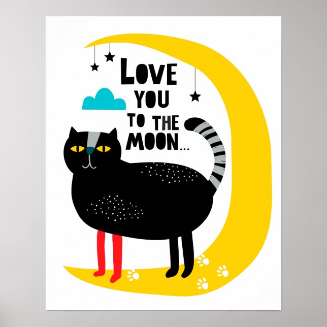 Affiche Chat sur la lune (Devant)