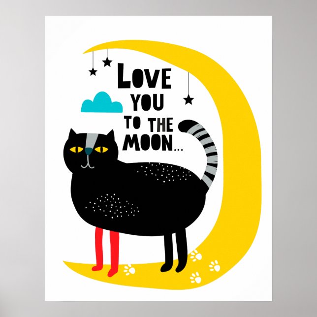 Affiche Chat sur la lune (Devant)
