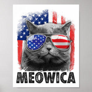 Affiche Chat T-shirts 4 juillet Meowica Merica Hommes État