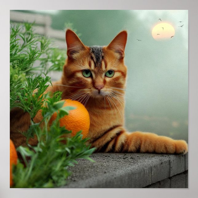 Affiche Chat Tabby Orange (Devant)
