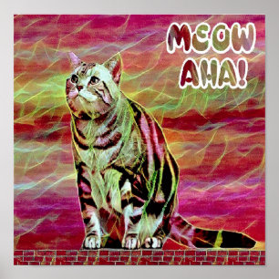 Affiche Chat tigré argenté