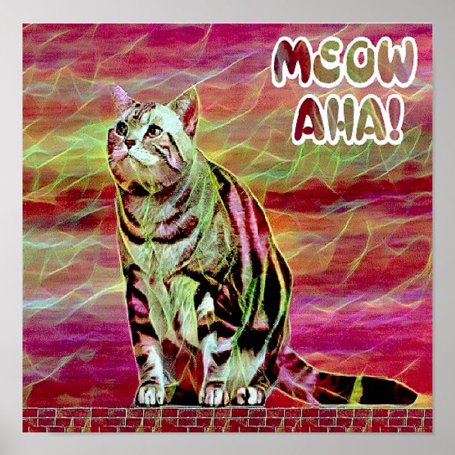 Affiche Chat tigré argenté (Devant)