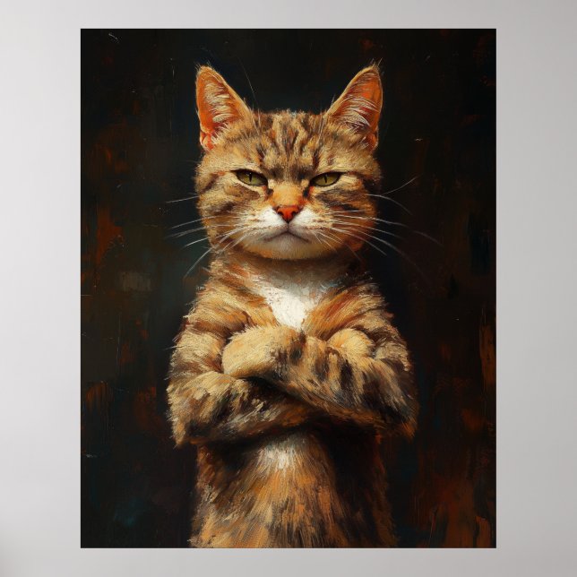 Affiche Chat tigré confiant avec attitude (Devant)
