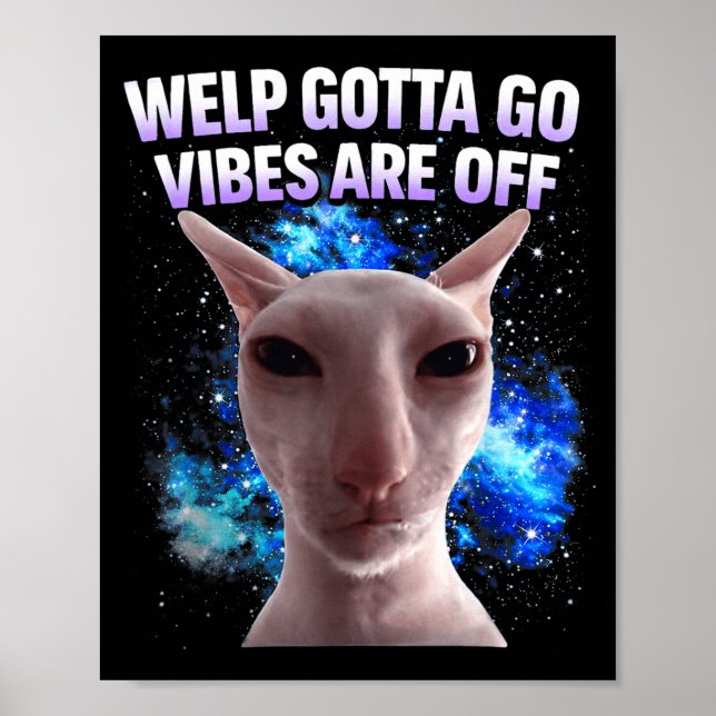 Affiche Chat tigré drôle de chaton faut y aller dire sarca (Devant)