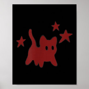 Affiche Chat Tomcat effrayant des années 90 Y2k a peur sou