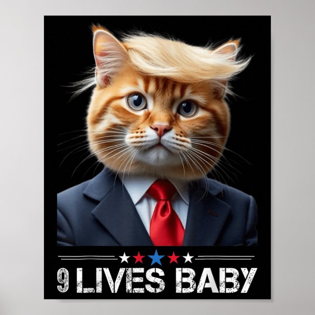 Affiche Chat Trump 9 Vies Bébé _2  (Devant)
