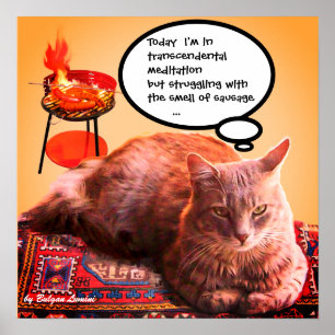 AFFICHE CHAT TURC EN MÉDITATION TRANSCENDANTALE