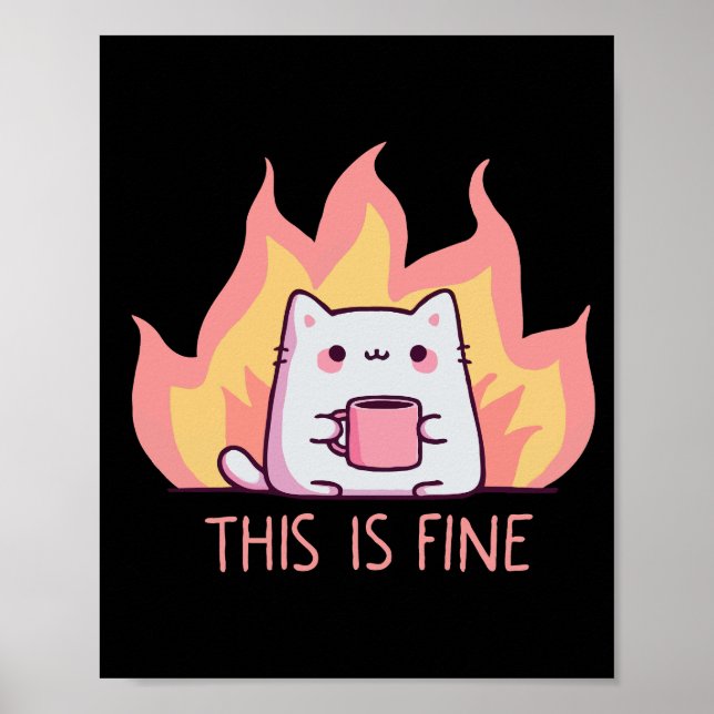 Affiche Chat Un Feu C'est Très Bien (Devant)