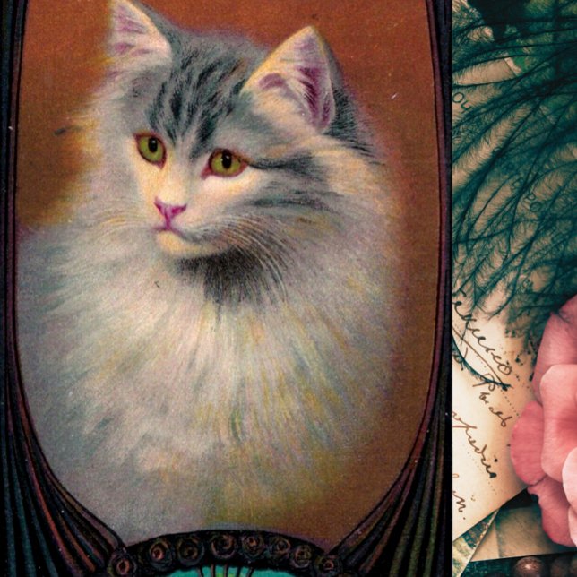 Affiche chat vintage illustration art nouveau élégant (Créateur téléchargé)