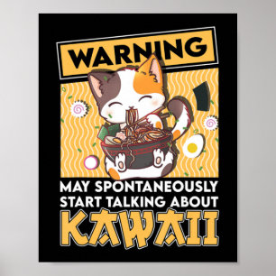 Affiche Chat vintage Ramen Kawaii Anime Japonaise Gift Gir