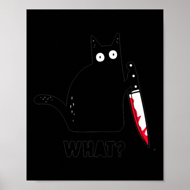 Affiche Chat What_ Funky Chemise Chat Noir, Chat Meurtrier (Devant)