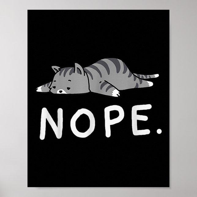 Affiche Chat Woot Nope (Devant)