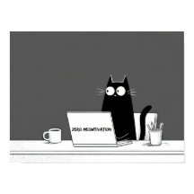 Chat Zéro Motivation – Dessin animé drôle de trava