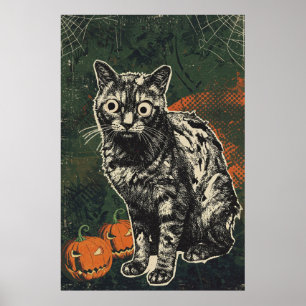 Affiche Chat zombie macabre
