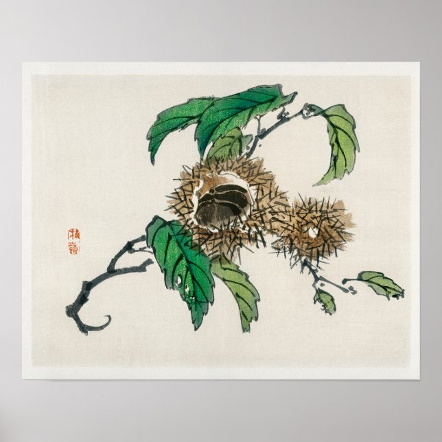 Affiche Châtaigne de Kōno Bairei (1844-1895) (Devant)