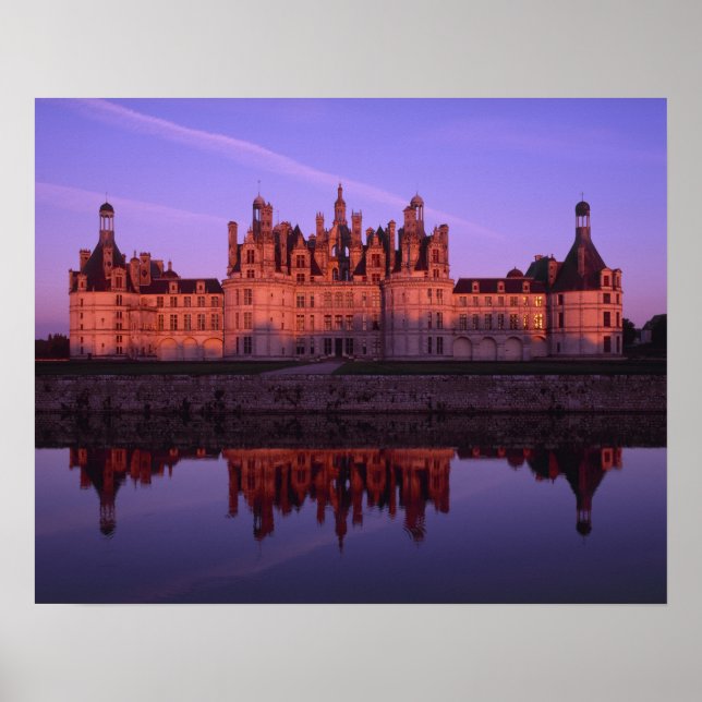 Affiche Château Chambord au coucher du soleil, Vallée de l (Devant)