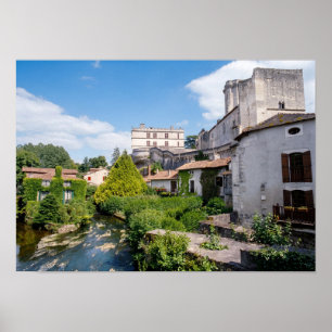 Affiche Château de Bourdeilles et rivière Dronne, Dordogne