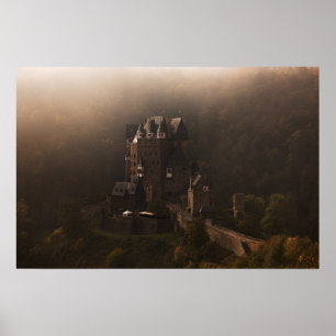 Affiche Château de Burg Eltz dans le brouillard du matin