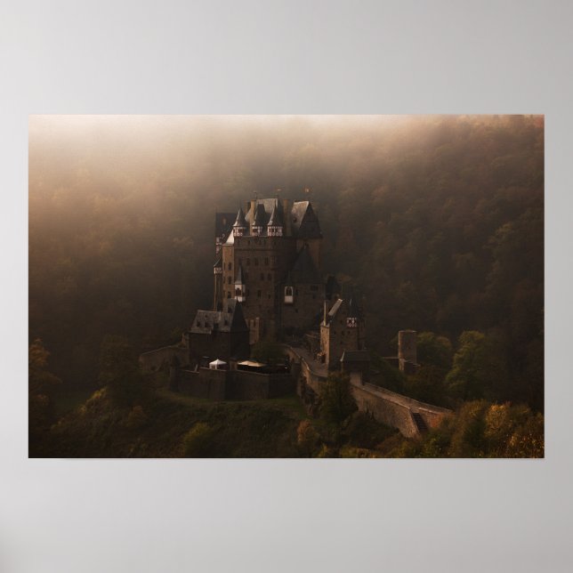 Affiche Château de Burg Eltz dans le brouillard du matin (Devant)