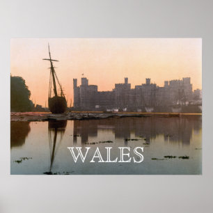 Affiche Château de Caernarfon au Pays de Galles (1900)