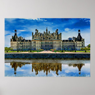 Affiche Chateau de Chambord, France.