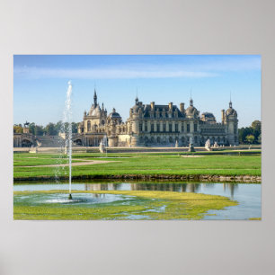 Affiche Château de Chantilly et jardin Le Notre - France