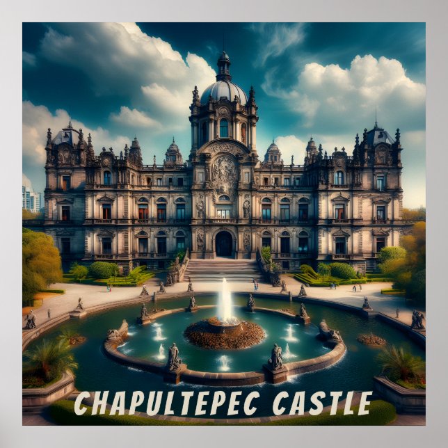 Affiche Château de Chapultepec Mexique Vintage voyage (Devant)