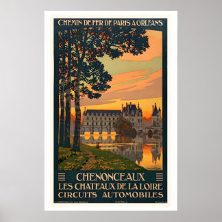 Affiche Château de Chenonceau Châteaux de la Vallée de la 
