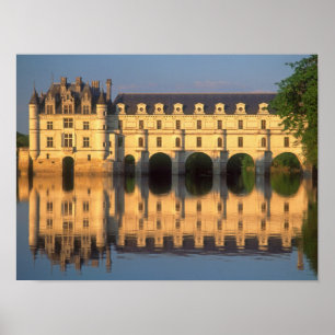 Affiche Château de Chenonceau, rivière Cher, Loir-et-Cher,