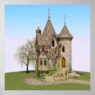 Affiche Château de Conte de Fées Cadeau de Fantaisie et d'