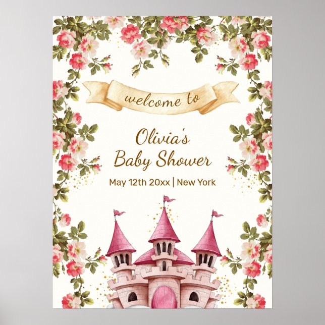 Affiche Château de conte de fées de fleurs sauvages Bienve (Devant)